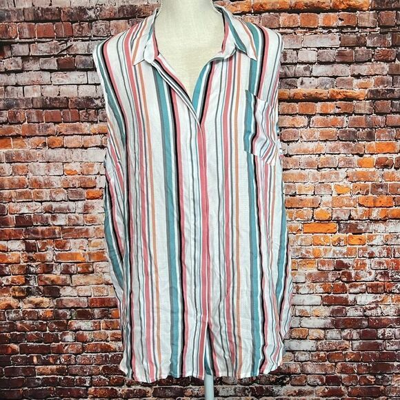 NWT Tribal Striped Sleeveless Top - Picture 2 of 13